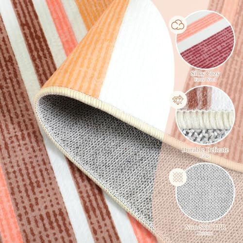 Area Rug 4x6 Red Rug Washable Rugs Non Slip Low Pile Small Carpet for Entryway, Bedroom, Kitchen, Classroom, Kids Room, Office, Dorm, Dining Room - Image 6