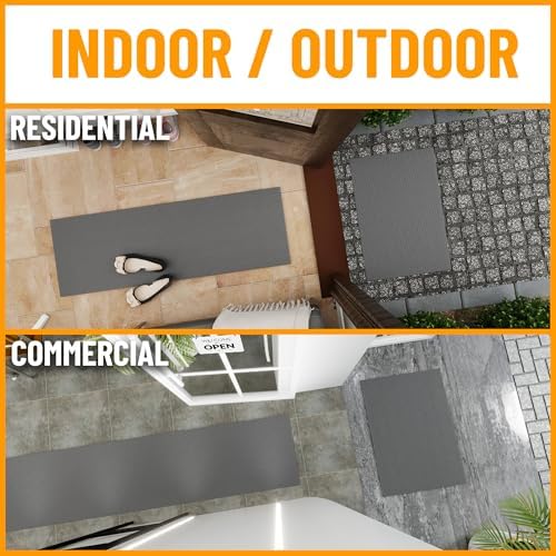 Ottomanson 3x7 Runner Rug, Non-Slip Dirt Trapper Indoor Outdoor Door Mat - Image 2