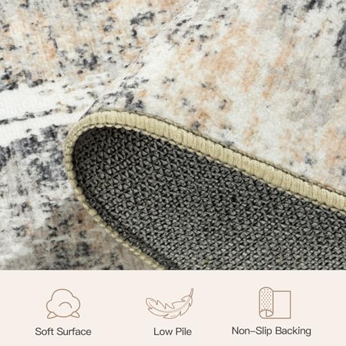 10x14 Area Rug for Living Room, Abstract Washable Non-Slip Large Rugs, Gold - Image 6