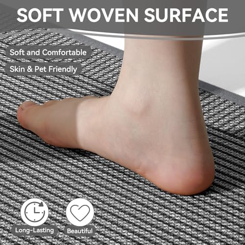 Kitchen Mats for Floor, Non Slip Kitchen Rugs, 17x30 Grey - Image 6