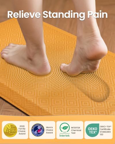 Ophanie Kitchen mats for Floor, 3/4 inch Thick, Kitchen Rugs, 20x39 Anti Fatigue Standing Cushioned Mat,Waterproof,Comfort Ergonomic mat for Office, Home,Sink with 99+ Pairs of Anti-Slip Bottom Ridges - Image 2