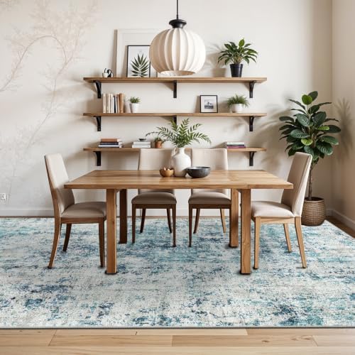 6x12 Rugs for Wide Hallway Thin Washable Area Rug Ocean Mist - Image 3