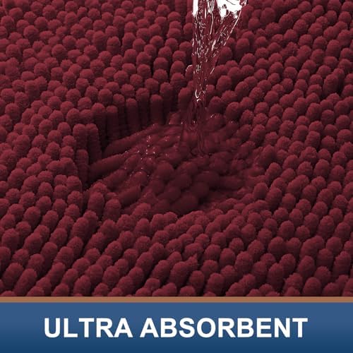 Smiry Bathroom Rugs 34X21, Luxury Chenille Extra Soft Absorbent Bath Mat - Image 4