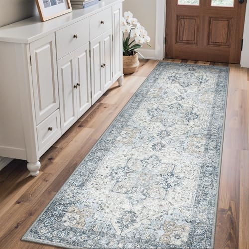 GENIMO Indoor Outdoor Rug, Washable for Patio and Deck, Light Blue, 2.5x8 - Image 4