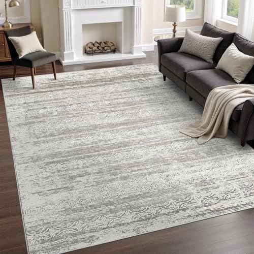 Miukiki 5x7 Washable Area Rug for Living Room, Soft Non Slip Rug Grey by Miukiki