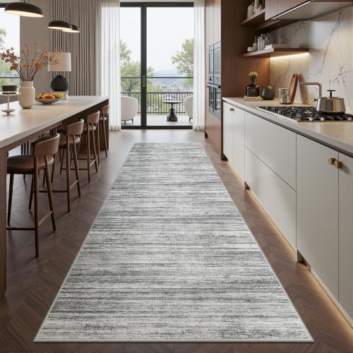 2x12 Runner Rug Non Slip,Washable Hallway Runner Rug,Grey - Image 4