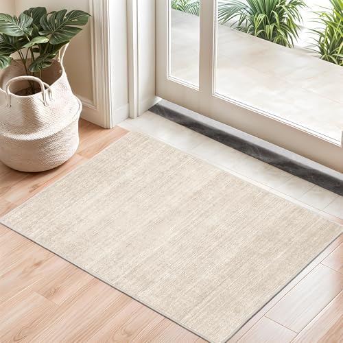 Valenrug 2x3 Rug Non Slip, Small Washable Entryway Rug Doormat, Beige by Valenrug
