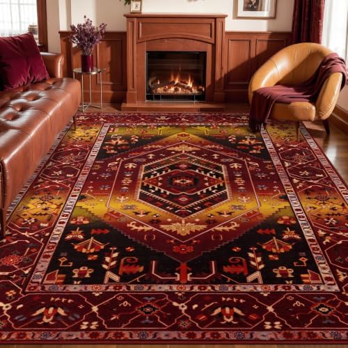 SERISSA 8x10 Washable Non Slip Boho Area Rug for Living Room by SERISSAHomeDecorCollection