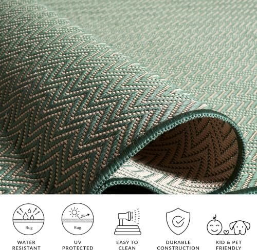 SAFAVIEH Courtyard Outdoor Area Rug 6'7"x9'6", Dark Green CY8022-32221 - Image 7
