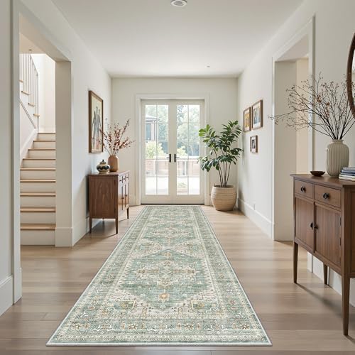 Washable Hallway Runner Rug 2'x10',Floor Carpet Runners for Entryway Green by Befbee