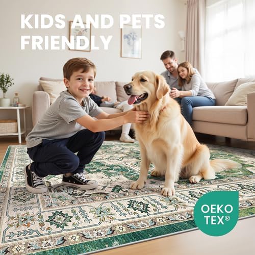 zesthome 9x12 Area Rugs for Living Room,Large Washable Rug,Green - Image 7