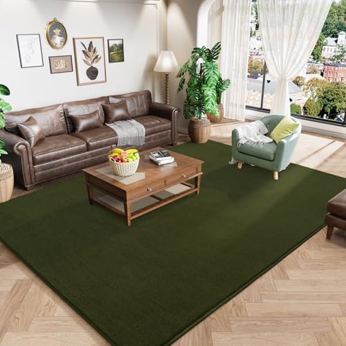 Amearea 8x10 Area Rugs for Bedroom Living Room, Olive Green Memory Foam Rug by AmeareaDirect