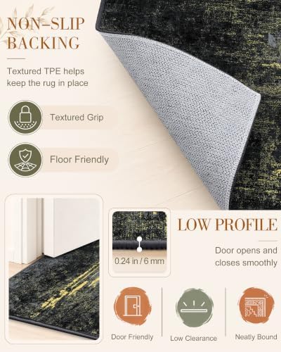 OLANLY 3x4 Washable Accent Rug, Soft Non Slip Carpet for Entryway Bedside - Image 7