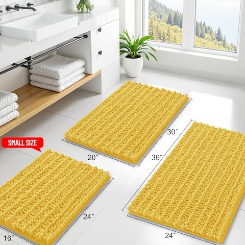 Smiry Bathroom Rugs 47X20, Extra Soft Rubber Backing Chenille Bath Mats - Image 2