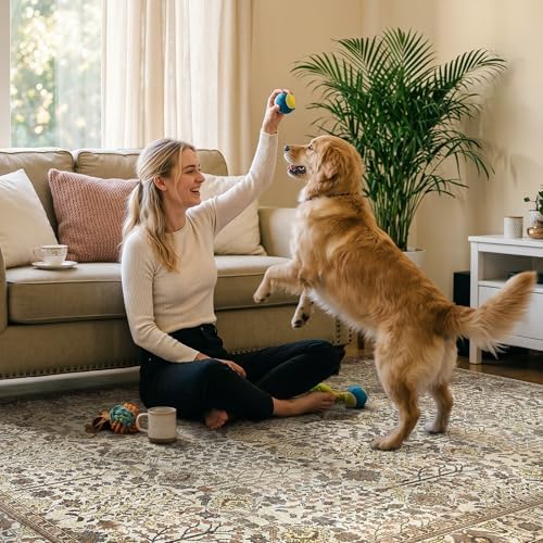 Bavni 2.5x10 Kitchen Runner Rug, Washable Non Slip, Cream Brown - Image 7