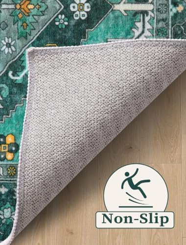 SERISSA 2x6 Washable Non Slip Boho Runner Rug for Hallway，Teal - Image 3