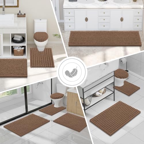 Smiry Bathroom Toilet Rugs U Shaped 24X20, Chenille Bath mats for Toilet - Image 7