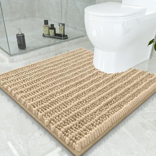Smiry Bathroom Toilet Rugs U Shaped 24x24, Chenille Bath mats for Toilet by Smiry