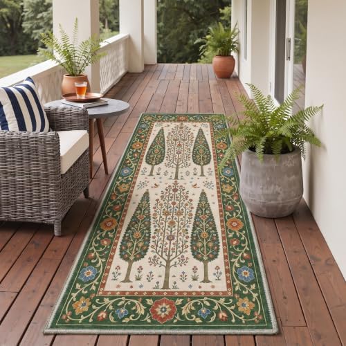 GENIMO 5X8 Outdoor Rug, Washable for Patio and Deck, Antique Sage - Image 4