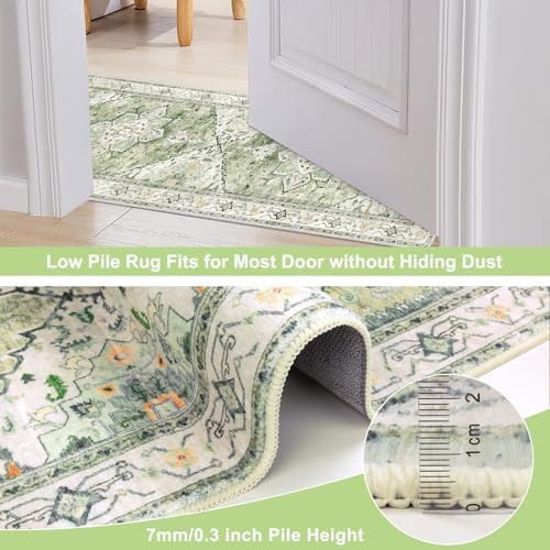 Yamaziot Washable Runner Rug, 2x8 Non-Slip Boho Vintage Hallway Kitchen Rug - Image 5