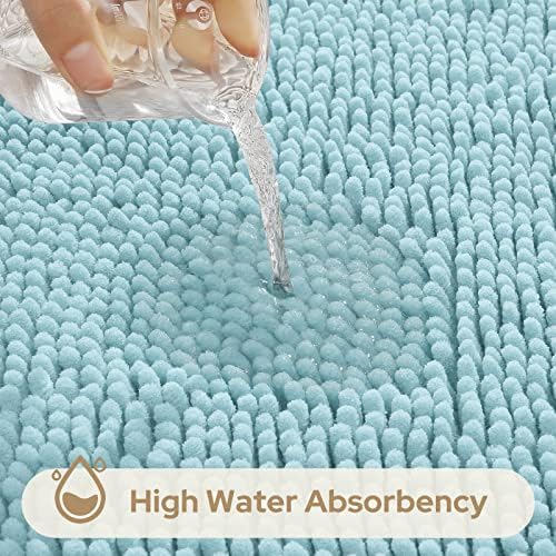 HOMEIDEAS Bathroom Rugs Set of 3, Super Soft Absorbent Chenille Bath Rugs - Image 5