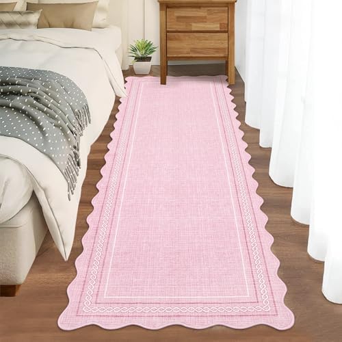 GarveeHome Scalloped Washable Rugs 2x6 Hallway Runner Non Slip Kitchen Rugs - Image 3