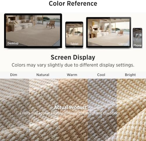 Bedsure 6x9 Faux Wool Area Rug for Living Room, Machine Washable, Beige - Image 5