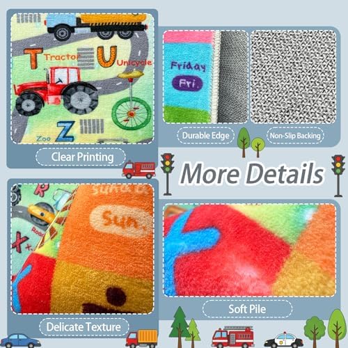 5'x7' ABC Rug for Kids Playroom, Classroom, Car Rug Play Mat for Children Girls Boys Bedroom, Educational Kids Carpet for Learning Alphabet, Numbers, Colors, Shapes - Image 4