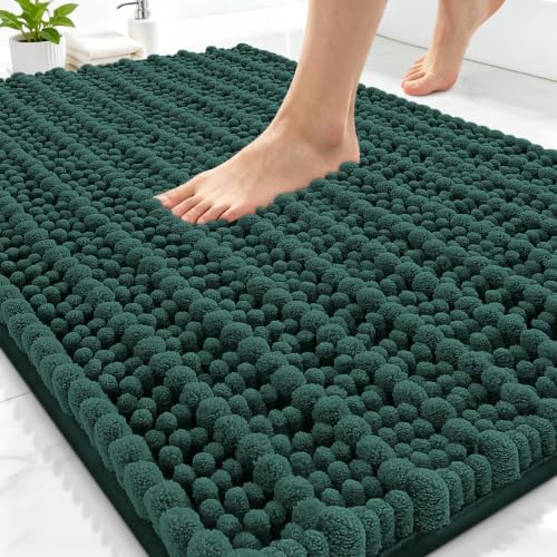 Smiry Bathroom Rugs 30X20, Extra Soft Rubber Backing Chenille Bath Mats by Smiry