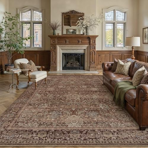 HUGEAR Area Rugs 8x10 Rust Red Vintage Rug for Living Room - Image 2