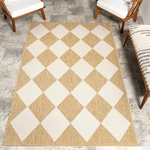 nuLOOM Sabina Tan Trellis Power Loomed Indoor/Outdoor Area Rug, 10' x 12' by nuLOOM