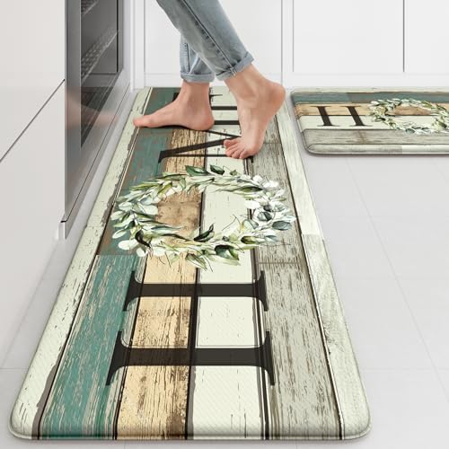 KIMODE Kitchen Mats 2PCS Cushioned Anti Fatigue Kitchen Mats for Floor by StayinComfortCookwithJoy