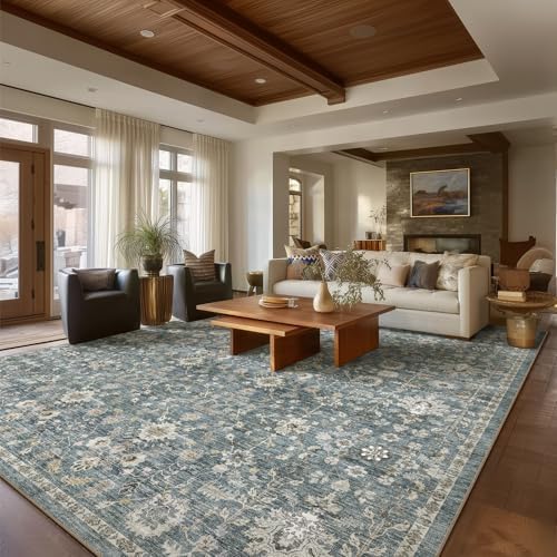 Machine Washable Rugs for Living Room: 9x12 Area Rugs for Bedroom by NoiFamo
