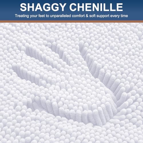 Smiry Bathroom Rugs 108X72, Luxury Chenille Extra Soft Absorbent Bath Mat - Image 3