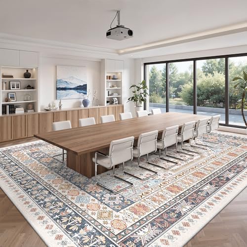 zesthome 10x14 Area Rugs for Living Room,Large Washable Rug,Blue Red - Image 4