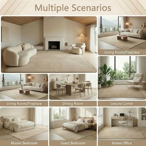 Brown Boho 8x10 Solid Color Area Rugs, Washable Rugs for Living Room - Image 5