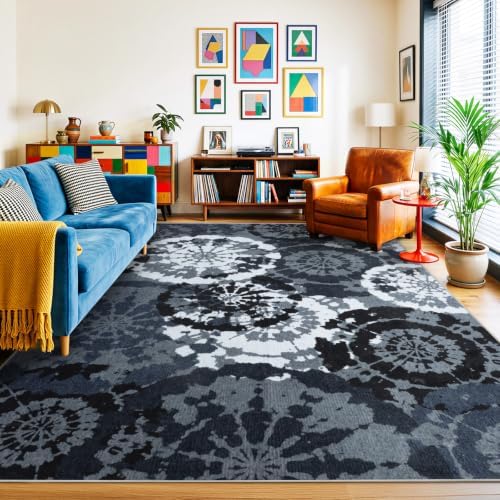 Boho Modern 6x9 Area Rug, Washable Non-Slip Abstract Rug Carpet by Quntue
