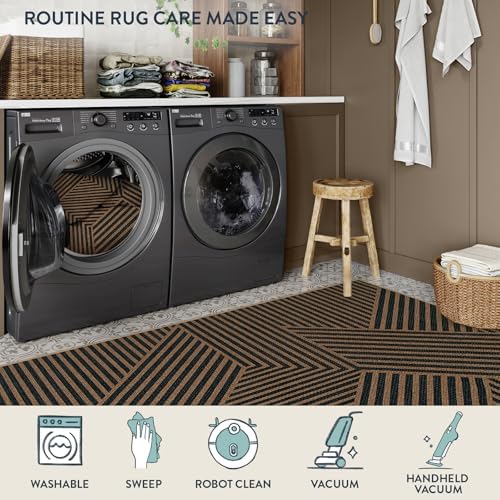 Lahome Modern Geometric Easy Jute Carpet, 6x9 Area Rugs for Living Room Outdoor Patio Washable Indoor Outdoor Dining Room Rug, Farmhouse Large Non Slip Carpet for Bedroom Backyard Office - Image 5