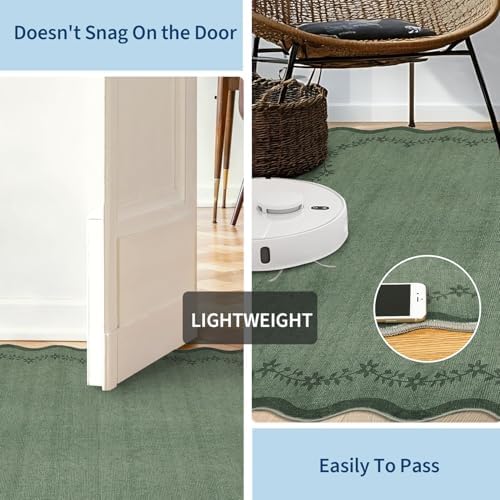 GarveeHome 6x9 Scalloped Area Rug Soft Washable Rug for Living Room Bedroom - Image 5