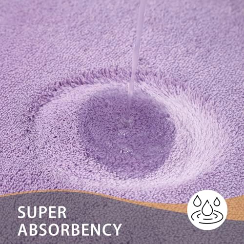MINIDEAR Bathroom Rugs 36x24 Purple - Thick Memory Foam Bath Mat, Ultra Soft & Plush Fluffy, Non-Slip, Quick Dry, Absorbent Washable Floor Microfiber Mat for Tub, Home Decor Accessories - Image 4