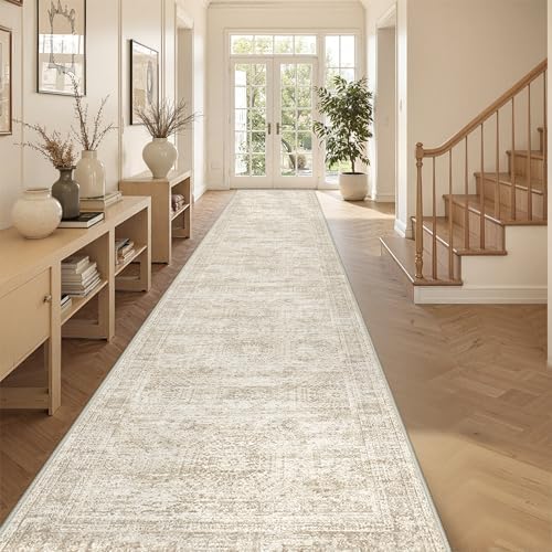 3x14 Runner Rug Non Slip,Washable Hallway Runner Rug,Beige - Image 5