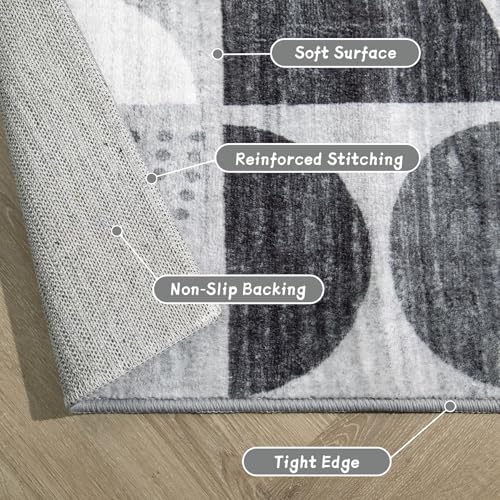 MUJOO 6x9 Area Rug,Washable Rugs Non Slip Modern Abstract Large Boho - Image 5