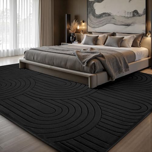 Sour Lemon Area Rugs 9x12 Living Room Bedroom, Large Carpet Black Rug - Image 5