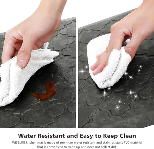 WISELIFE Kitchen Mat Cushioned Anti Fatigue Floor Mat, 20"x32", Grey - Image 4