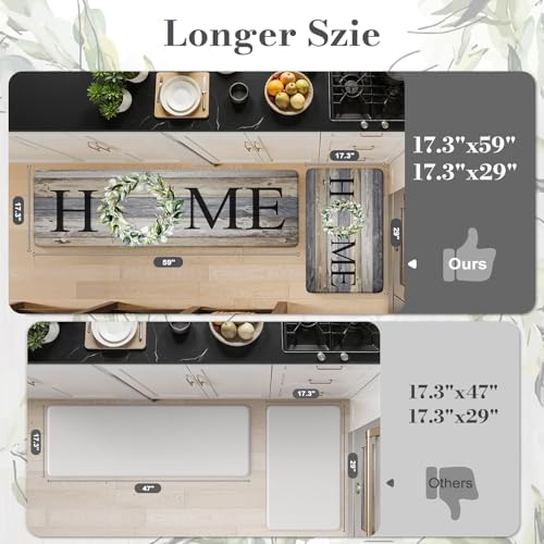 KIMODE Anti Fatigue Kitchen Mats for Floor Cushioned Kitchen Rugs Sets of 2 - Image 3