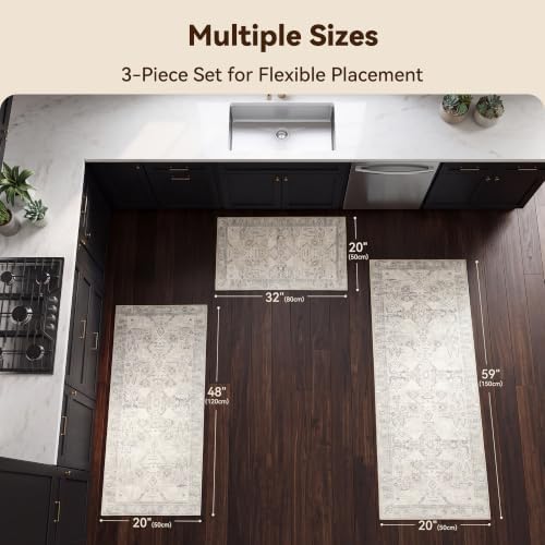 GRANNY SAYS Boho Kitchen Rug Set of 3, Anti Fatigue Kitchen Mats Non Slip - Image 5