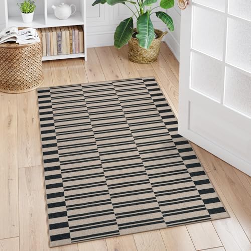Lahome Striped Easy Jute Outdoor Patio Rug, 3x5 Washable Rugs for Porch - Image 6