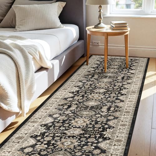 Black Hallway Runner Rug: Washable 2x8 Rugs for Kitchen Bedroom Non Slip - Image 5