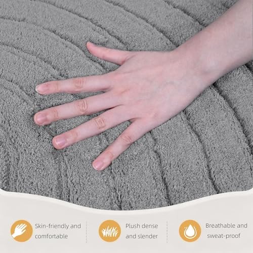 Grey Boho 8x10 Solid Color Area Rugs, Washable Rugs for Living Room - Image 4