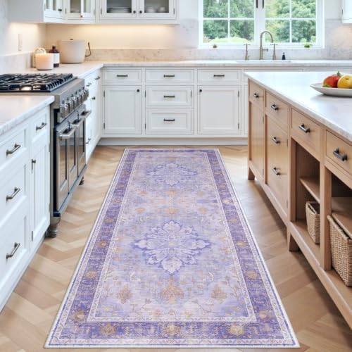 RELEANY Washable Area Rug, Runner 3'x8', Purple by RELEANY